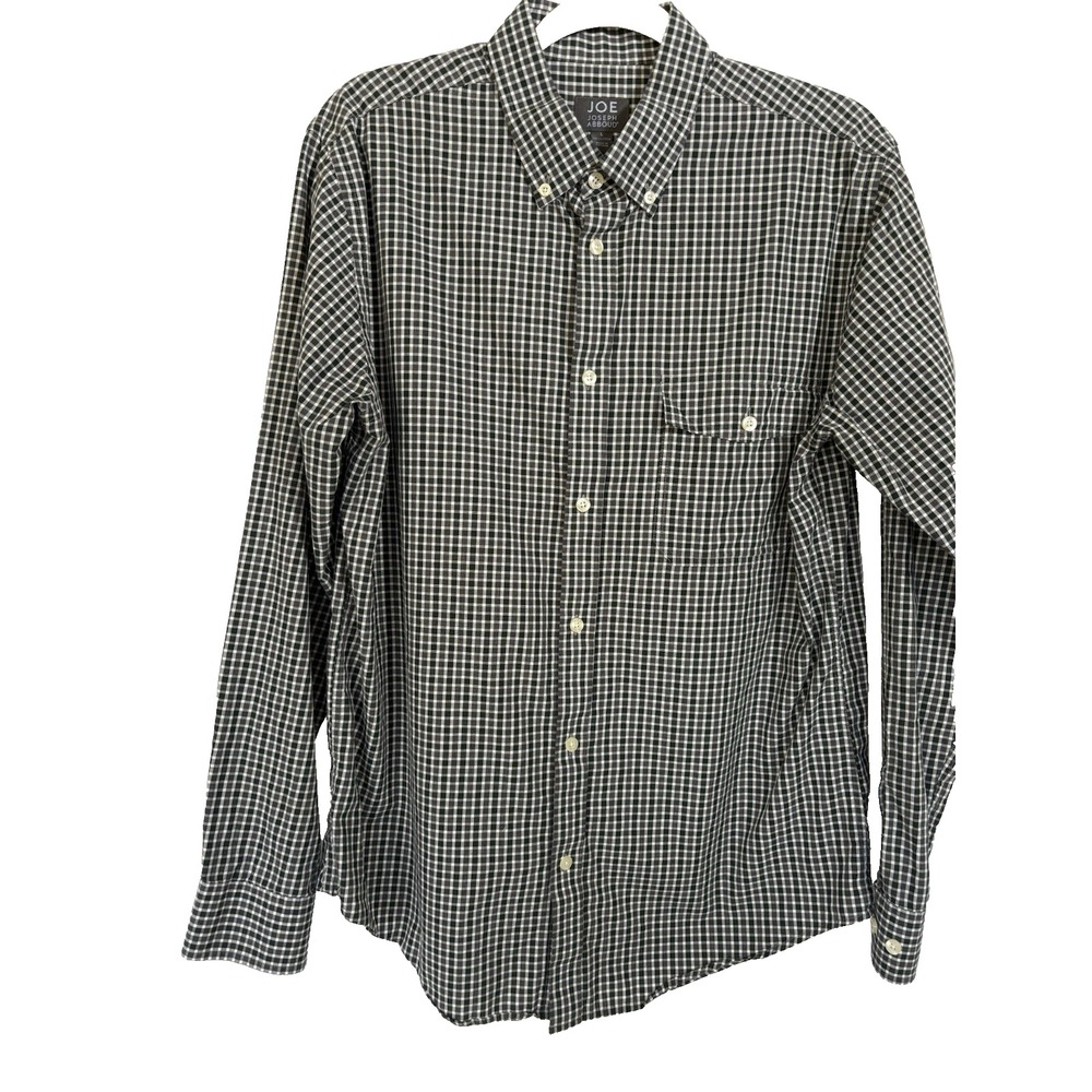 Joe Joseph Abboud Shirt Size L Long Sleeve Button Up check